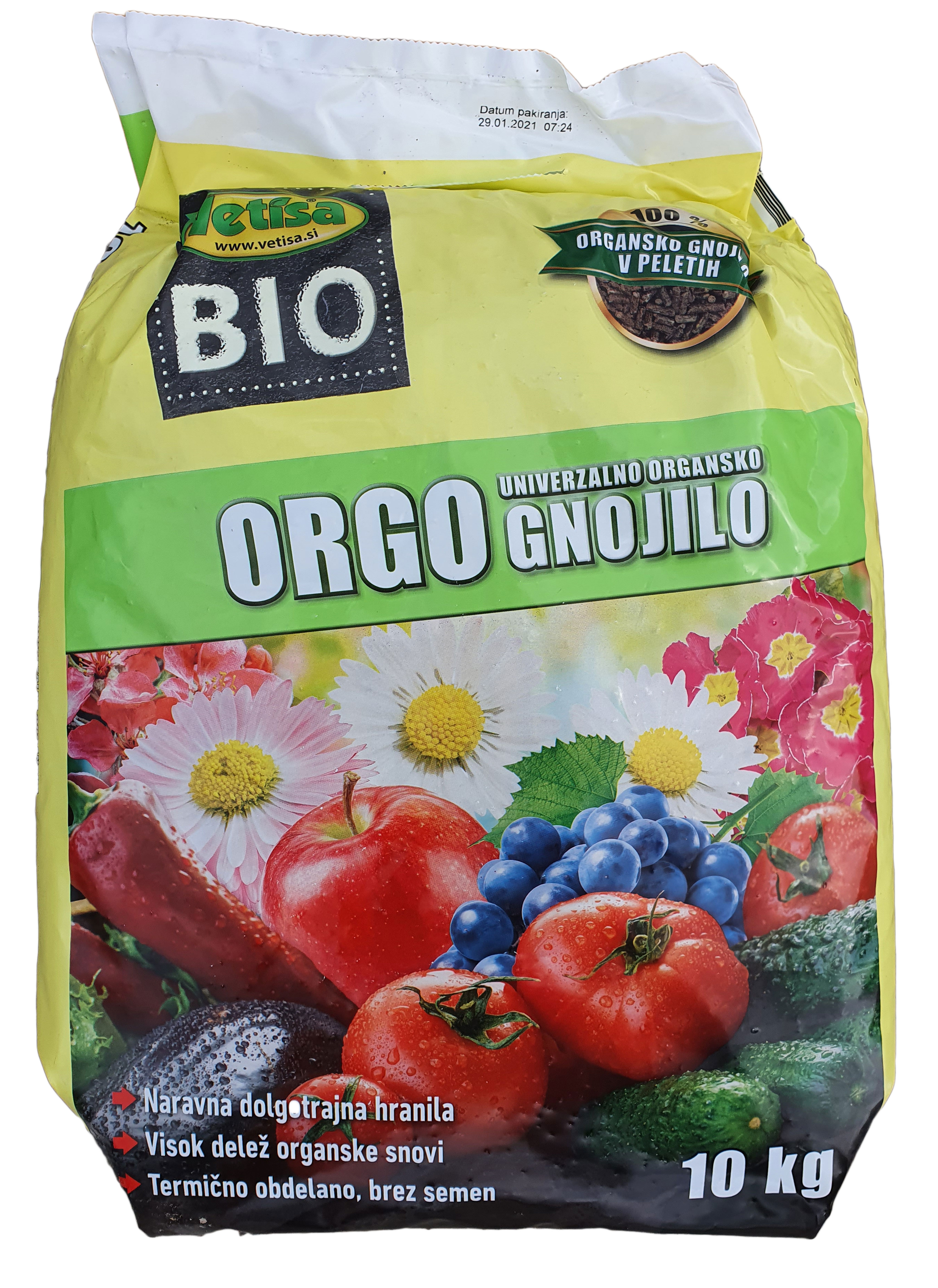 VETISA-ORGO 10 kg- 100% organsko gnojilo za vrt-KAT.2.(60/pal)